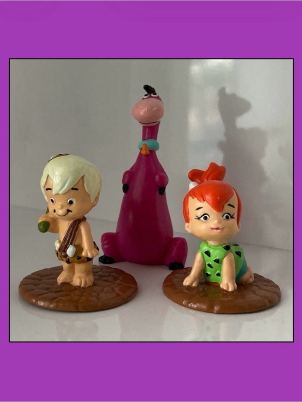 Vintage Hanna Barbera 1990
3 figure Applause Set: Pebbles, Bam Bam, and Dino
